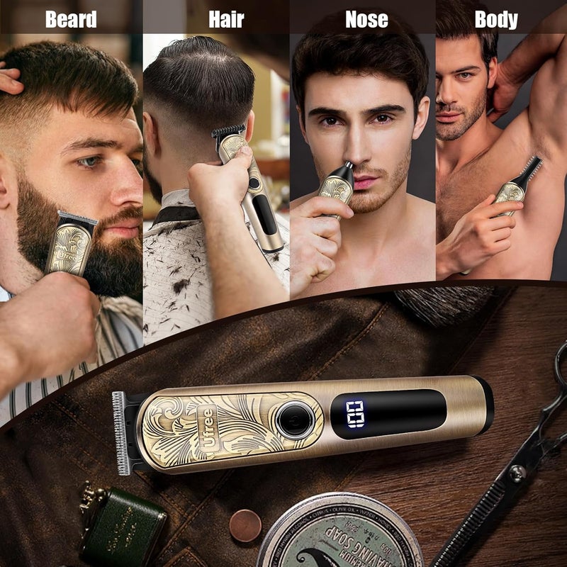 UFREE Gifts for Men, Beard Trimmer with Charging Stand, IPX7 Waterproof Electric Razor Shavers for Men, Clippers for Hair Cutting, Mens Grooming Kit for Mustache Nose Facial Body - Image 2